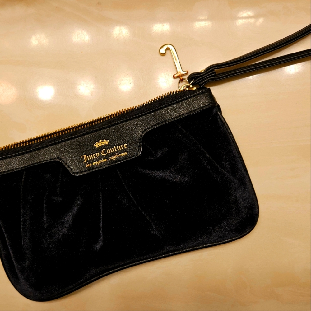 Juicy Couture black velvet wristlet